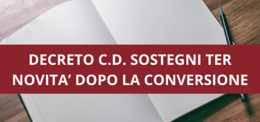 DECRETO C.D. SOSTEGNI TER NOVITA’ DOPO LA CONVERSIONE